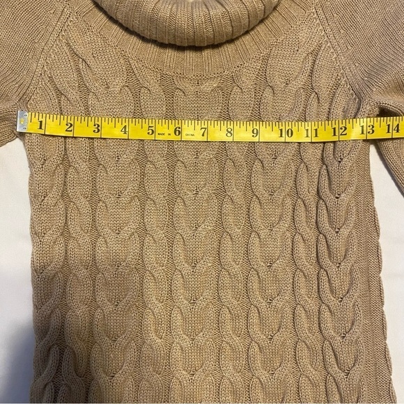 Banana Republic Sweater Wool Cashmere Cable Knit Camel Cowl Neck Soft Size XS - Picture 5 of 7